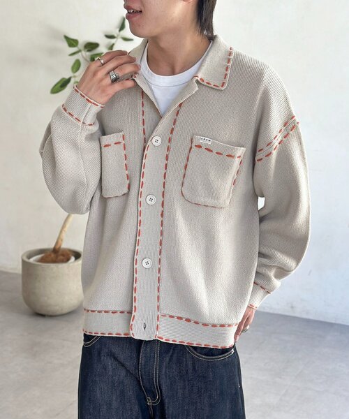 pinue ハンドステッチニットキャミ＆カーデセット pinue ハンドステッチニットキャミ＆カーデセット（BLACK）