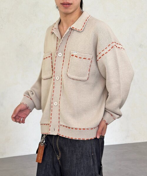 CPCM（シーピーシーエム）の「ハンドステッチニットシャツ