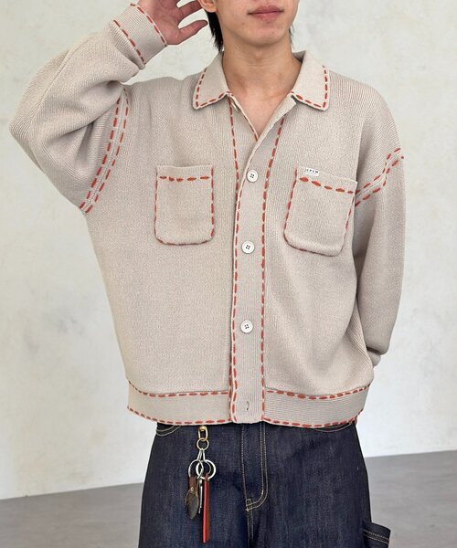 【CPCM】ハンドステッチニットシャツ CPCM（シーピーシーエム）の「ハンドステッチニットシャツ