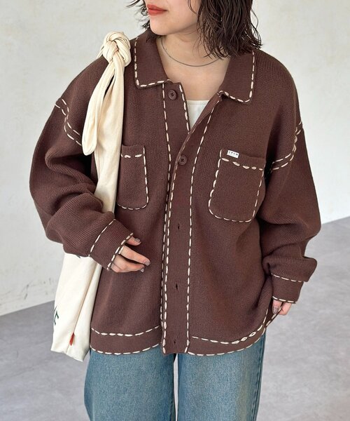 【CPCM】ハンドステッチニットシャツ CPCM（シーピーシーエム）の「ハンドステッチニットシャツ