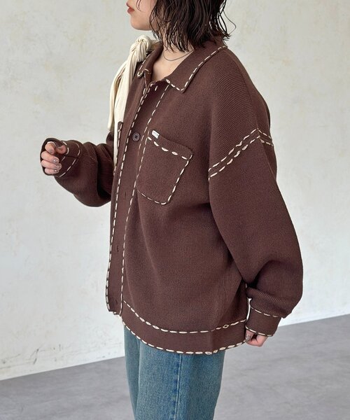 【CPCM】ハンドステッチニットシャツ CPCM（シーピーシーエム）の「ハンドステッチニットシャツ