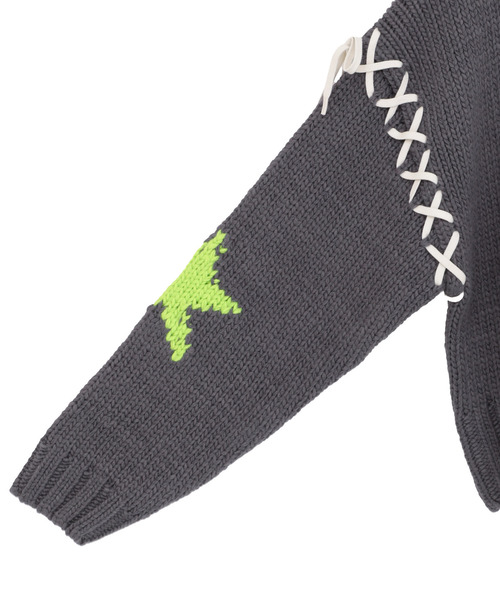 kotohayokozawa（コトハヨコザワ）の「【kotohayokozawa】LACE-UP LOWGAGE KNIT PULLOVER（ニット/セーター・レディース・サックスブルー/チャコールグレー/ホワイト・FREE）」の8枚目の写真