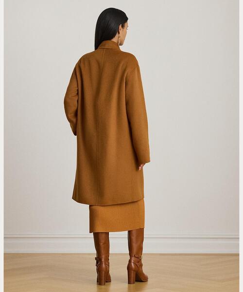 セール】ダブルブレステッド ウールブレンド コクーン コート