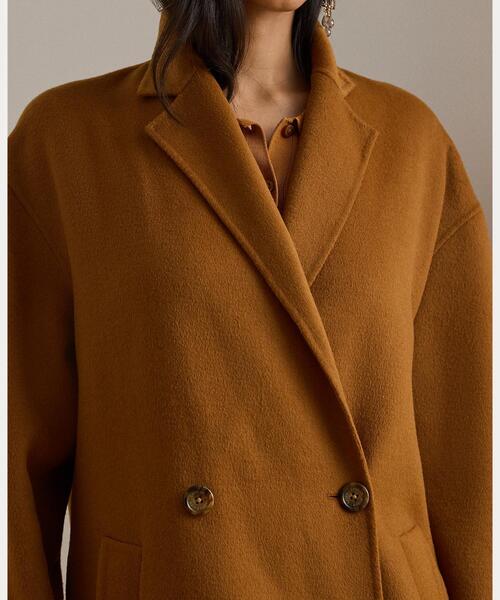 セール】ダブルブレステッド ウールブレンド コクーン コート