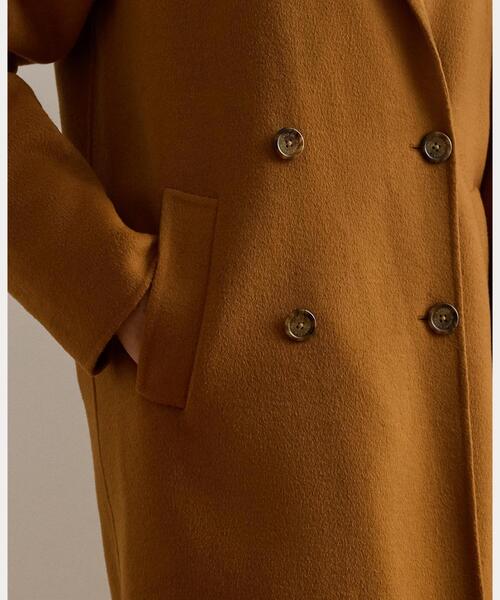 セール】ダブルブレステッド ウールブレンド コクーン コート