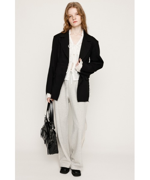 SLY（スライ）の「FRONT RIBBON SHIRRING SH フロントリボン シャーリング シャツ 秋服 春服（シャツ/ブラウス・レディース・ベージュ/ライトブルー/オフホワイト・FREE）」の4枚目の写真