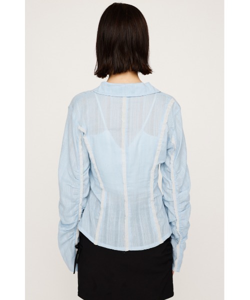 SLY（スライ）の「FRONT RIBBON SHIRRING SH フロントリボン シャーリング シャツ 秋服 春服（シャツ/ブラウス・レディース・ベージュ/ライトブルー/オフホワイト・FREE）」の11枚目の写真