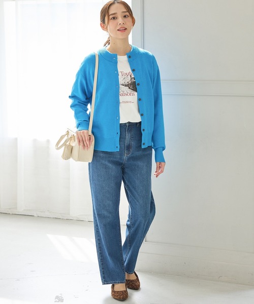 Honeys(ハニーズ)の「フォトプリントTシャツ(Tシャツ/カットソー・レディース・スミクロ/モカ/ホワイト×レッド/ホワイト×ブルー/グレイッシュブルー・L/LL/M/S)」の14枚目の写真