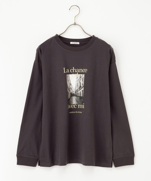 Honeys(ハニーズ)の「フォトプリントTシャツ(Tシャツ/カットソー・レディース・スミクロ/モカ/ホワイト×レッド/ホワイト×ブルー/グレイッシュブルー・L/LL/M/S)」の20枚目の写真