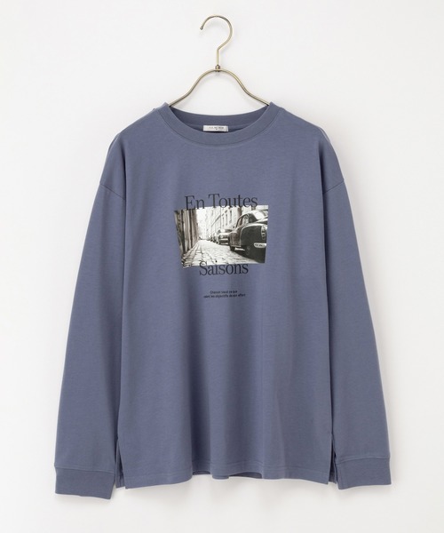 Honeys(ハニーズ)の「フォトプリントTシャツ(Tシャツ/カットソー・レディース・スミクロ/モカ/ホワイト×レッド/ホワイト×ブルー/グレイッシュブルー・L/LL/M/S)」の22枚目の写真