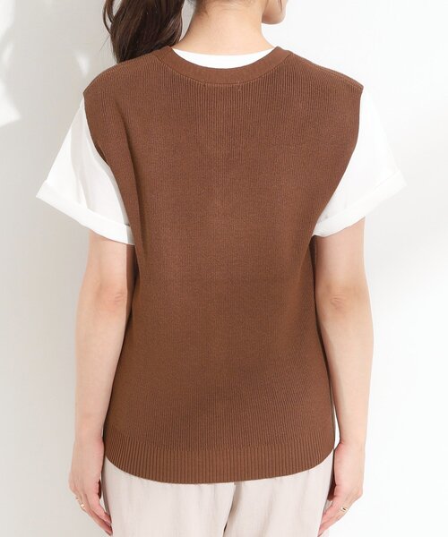 DRESKIP（ドレスキップ）の「【S-LL】ゴールドボタンが上品 大人のニットベスト（ベスト・レディース・ブラック/ダークブラウン/オフホワイト・03/04/02/01）」の18枚目の写真