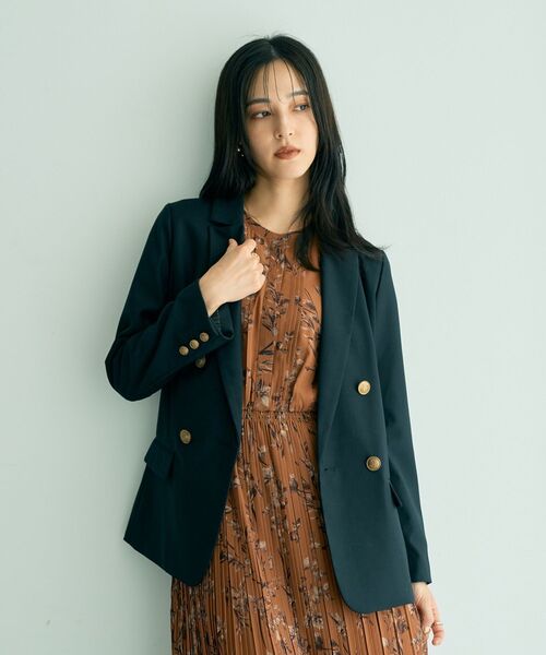 YECCA VECCA（イェッカヴェッカ）の「金釦テーラードジャケット（テーラードジャケット・レディース・ホワイト系その他7/ブラウン系その他4/ネイビー・FREE）」の4枚目の写真