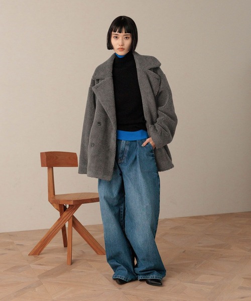 LOWRYS FARM（ローリーズファーム）の「２ＷＡＹエリボアコート 492762（その他アウター・レディース・アイボリー/チャコールグレー/ブルー/ブラウン・FREE）」の5枚目の写真