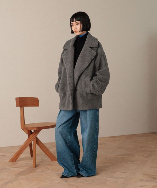 LOWRYS FARM（ローリーズファーム）の「２ＷＡＹエリボアコート 492762（その他アウター・レディース・アイボリー/チャコールグレー/ブルー/ブラウン・FREE）」の7枚目の写真