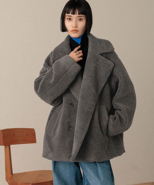 LOWRYS FARM（ローリーズファーム）の「２ＷＡＹエリボアコート 492762（その他アウター・レディース・アイボリー/チャコールグレー/ブルー/ブラウン・FREE）」の8枚目の写真