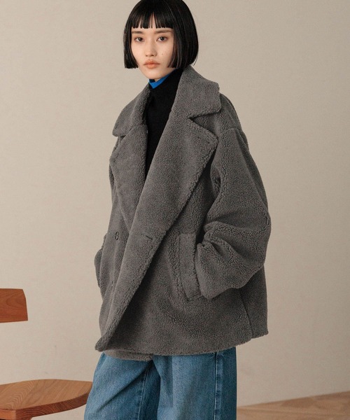 LOWRYS FARM（ローリーズファーム）の「２ＷＡＹエリボアコート 492762（その他アウター・レディース・アイボリー/チャコールグレー/ブルー/ブラウン・FREE）」の9枚目の写真