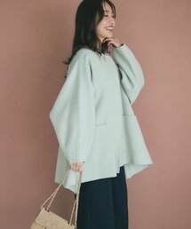 ラブティックボンボン　ノーカラーコート ライブでご紹介・美人映え】ノーカラーサッシュ付きコート | La