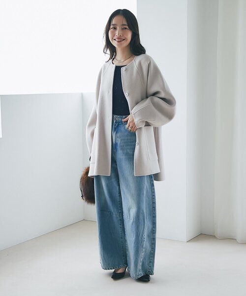 ラブティックボンボン　ノーカラーコート La boutique Bonbon（ラブティックボンボン） ノーカラーコート コート