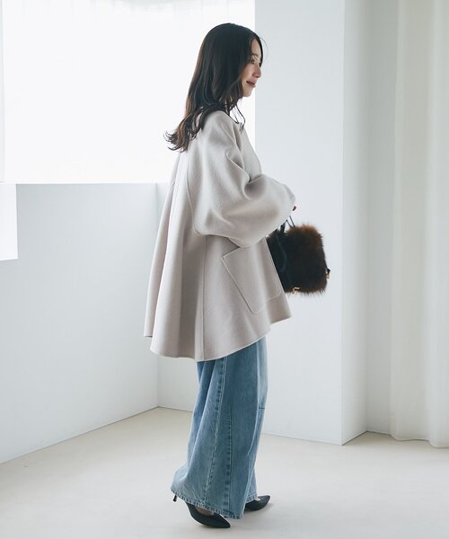 AI専用ライトラグランフレアコート セール】【今すぐお届け！・miki監修カラーあり】ライトラグランフレア