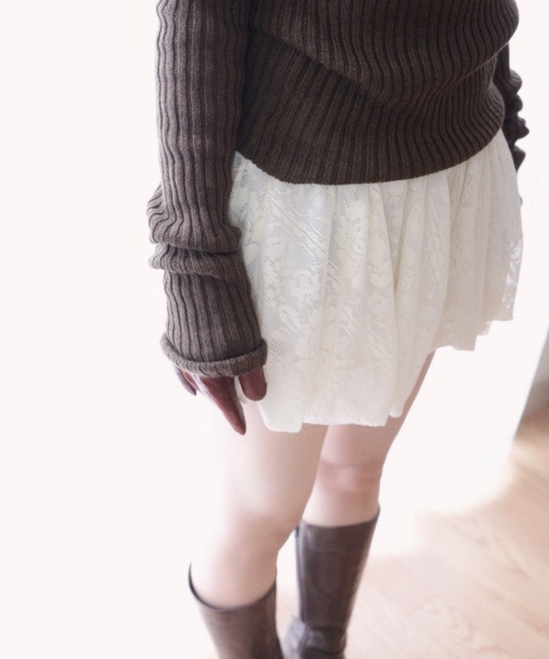 igi(イジ)の「ROSIE HUG KNIT / ローズニットトップス(ニット/セーター・レディース・ライトグリーン/ピンク/ブラウン・FREE)」の10枚目の写真