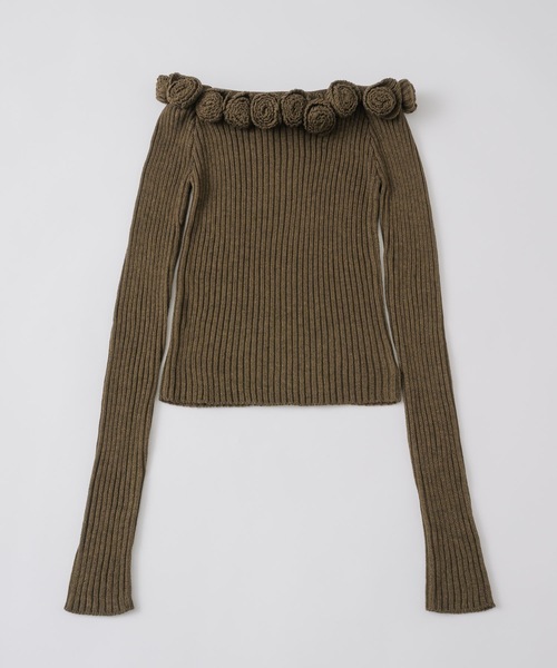 igi(イジ)の「ROSIE HUG KNIT / ローズニットトップス(ニット/セーター・レディース・ライトグリーン/ピンク/ブラウン・FREE)」の15枚目の写真