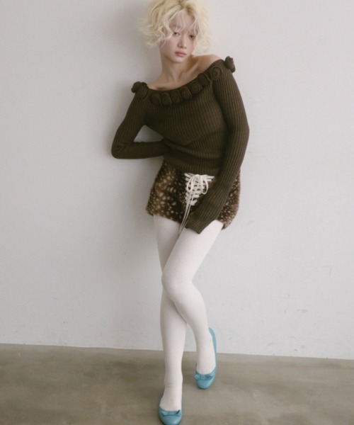 igi(イジ)の「ROSIE HUG KNIT / ローズニットトップス(ニット/セーター・レディース・ライトグリーン/ピンク/ブラウン・FREE)」の20枚目の写真