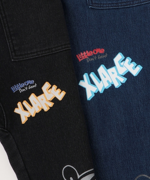 XLARGE KIDS（エクストララージキッズ）の「総柄カットデニムテーパードパンツ（デニムパンツ・キッズ・ブラック/ブルー・80ｃｍ/140cm/110cm/90cm/130cm/120cm/100cm）」の7枚目の写真