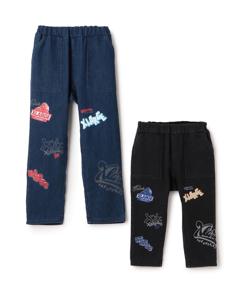 XLARGE KIDS（エクストララージキッズ）の「総柄カットデニムテーパードパンツ（デニムパンツ・キッズ・ブラック/ブルー・80ｃｍ/140cm/110cm/90cm/130cm/120cm/100cm）」の14枚目の写真