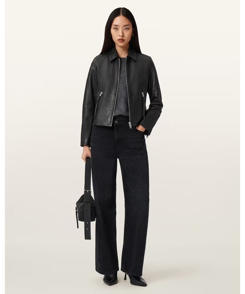 ALLSAINTS(オールセインツ)の「DANBURY LEATHER BIKER JACKET | DANBURY レザー バイカー ジャケット(ライダースジャケット・レディース・ブラック・4/6/8/10/12)」の6枚目の写真