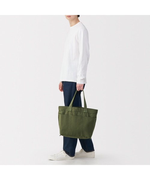 無印良品（ムジルシリョウヒン）の「帆布　横型　トートバッグ（トートバッグ・レディース・カーキ系/ブラック・FREE）」の17枚目の写真