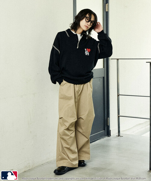 MLB(メジャーリーグベースボール)の「MLB/メジャーリーグベースボール 別注 STITCH KNIT POLO/ステッチニットポロ(限定展開)(ニット/セーター・メンズ・ブラウン/ブラック/ネイビー・LARGE/MEDIUM/SMALL)」の22枚目の写真