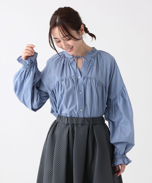 セール】コットンボイルフリルブラウス（シャツ/ブラウス）｜Afternoon