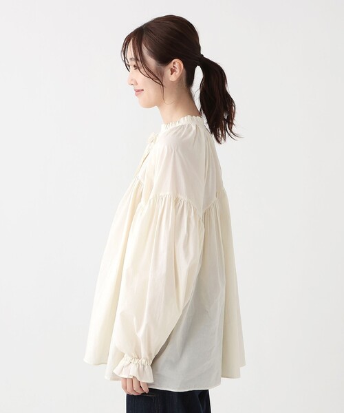 Afternoon Tea（アフタヌーンティー）の「コットンボイルフリルブラウス（シャツ/ブラウス・レディース・ブラック/ブルー/オフホワイト・MEDIUM）」の5枚目の写真