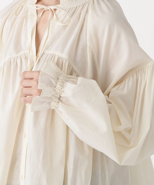 Afternoon Tea（アフタヌーンティー）の「コットンボイルフリルブラウス（シャツ/ブラウス・レディース・ブラック/ブルー/オフホワイト・MEDIUM）」の7枚目の写真