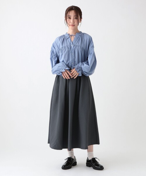 Afternoon Tea（アフタヌーンティー）の「コットンボイルフリルブラウス（シャツ/ブラウス・レディース・ブラック/ブルー/オフホワイト・MEDIUM）」の11枚目の写真