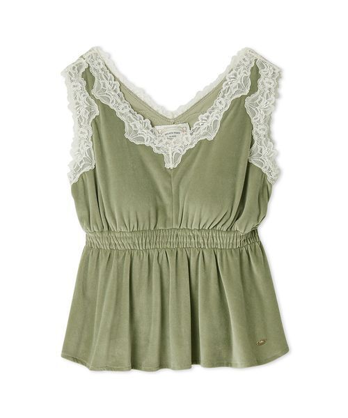 セール】【MUCHA】ベロア×レースカップインタンクトップ（ルームウェア