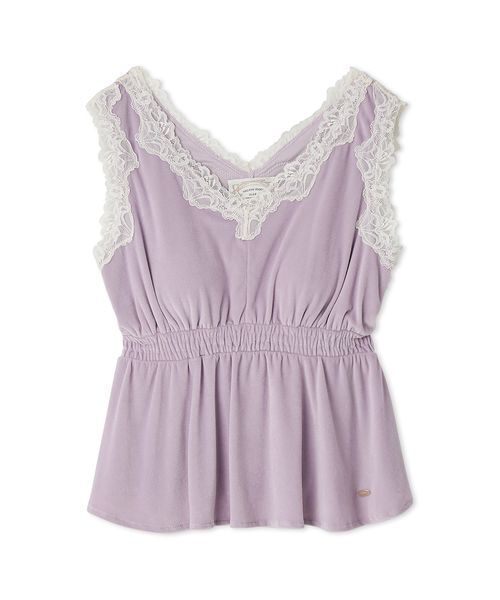 セール】【MUCHA】ベロア×レースカップインタンクトップ（ルームウェア
