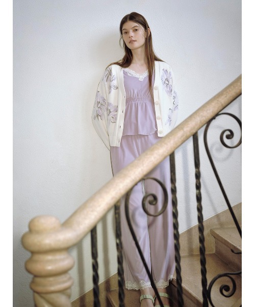 セール】【MUCHA】ベロア×レースカップインタンクトップ（ルームウェア
