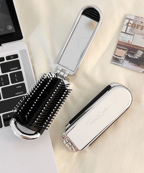 Ein/コンパクトミラー付き 折りたたみ コーム（ヘアブラシ）｜Ein
