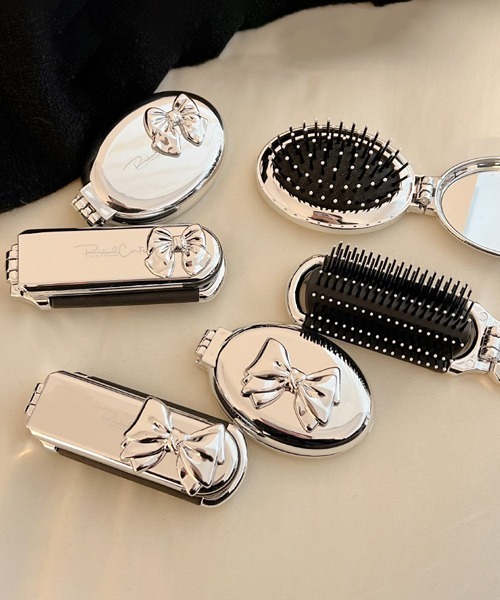 Ein/コンパクトミラー付き 折りたたみ コーム（ヘアブラシ）｜Ein