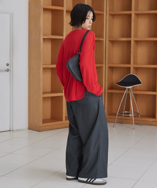 【専用です ツィード調ワイドストレートパンツ【洗濯機OK/防シワ】（フル