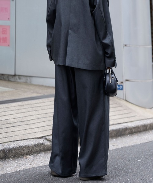 タックワイドストレートスラックスパンツ【セットアップ対応】 MONO