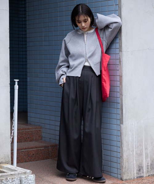 タックワイドストレートスラックスパンツ【セットアップ対応】 MONO