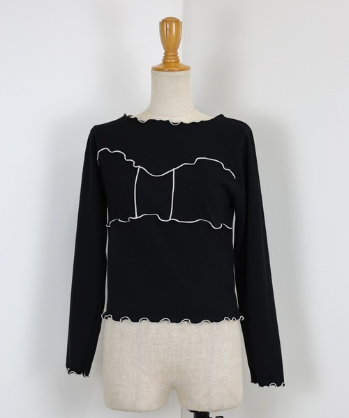BLUEEAST(ブルーイースト)の「リボンメロー切替Tシャツ(Tシャツ/カットソー・レディース・ブラック/ブラウン/ホワイト・MEDIUM)」の20枚目の写真