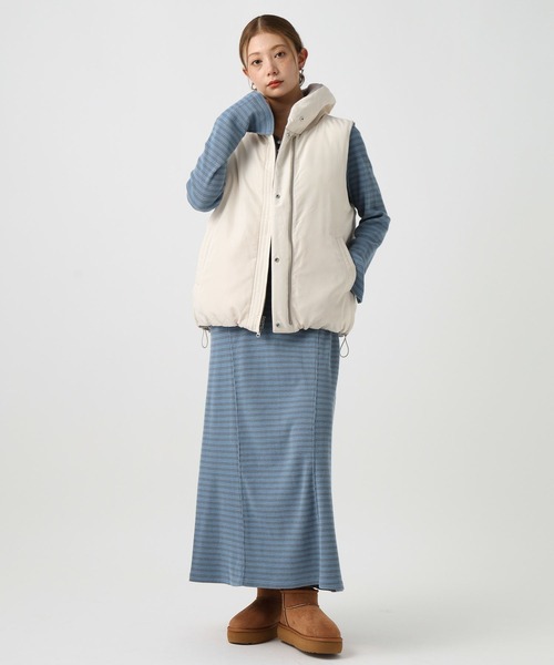 BAYFLOW（ベイフロー）の「リバーシブルパファーベスト（ベスト・レディース・ブラック/グレー/モカ・SMALL/MEDIUM）」の6枚目の写真