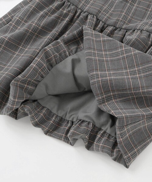 BeBe Petits Pois Vert（ベベプチポワヴェール）の「【店舗限定】チェックバルーン長袖ワンピース（ワンピース・キッズ・ブラック系その他/グレー系その他・100cm/120cm/130cm/150cm/140cm/110cm）」の13枚目の写真