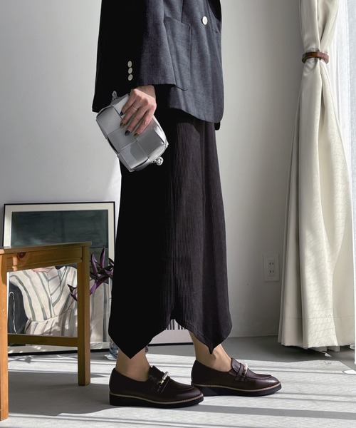 LUGG NAGG（ラグナグ）の「【maschietta】【晴雨兼用】パールチェーンマニッシュローファー【防水シート入り】（ローファー・レディース・ブラック/チョコ・22.5cm/23.5cm/24.0cm/24.5cm/23.0cm）」の13枚目の写真