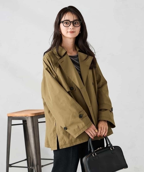 a.v.v（アーヴェヴェ）の「【微撥水】ミドルトレンチコート（トレンチコート・レディース・サンドベージュ・38/36）」の2枚目の写真