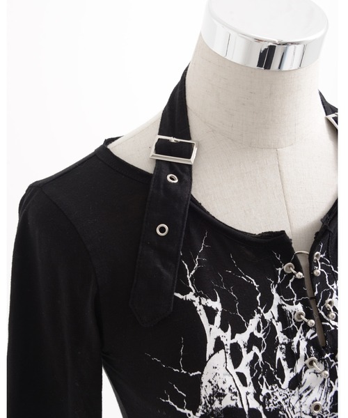 REFLEM（レフレム）の「『REFLEM/レフレム』ホルターネックL/S Tee/ロングスリーブカットソー（Tシャツ/カットソー・レディース・ブラック/ホワイト・L/M）」の11枚目の写真