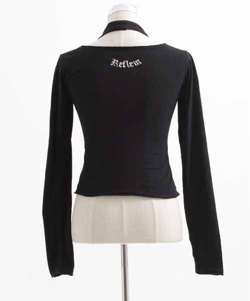 REFLEM（レフレム）の「『REFLEM/レフレム』ホルターネックL/S Tee/ロングスリーブカットソー（Tシャツ/カットソー・レディース・ブラック/ホワイト・L/M）」の5枚目の写真